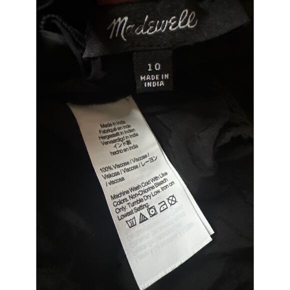 Madewell Puff-Sleeve Top in Floral Jacquard in black size 10 - Picture 12 of 15